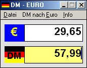 Screenshot Euroumrechner